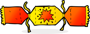 Bir insan tarafından çizilmiş noel krakeri.