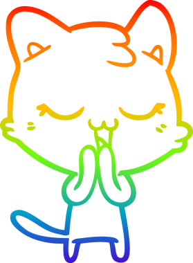 gökkuşağı gradyan çizimi mutlu çizgi film kedisi bir insan tarafından çizildi