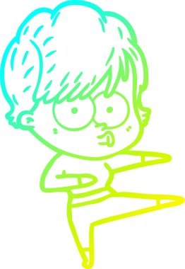 Bir insan tarafından çizilmiş bir karikatür kadın çizimi.