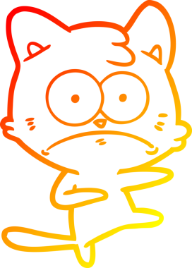 Bir insan tarafından çizilen çizgi film karakterinin sıcak gradyan çizimi