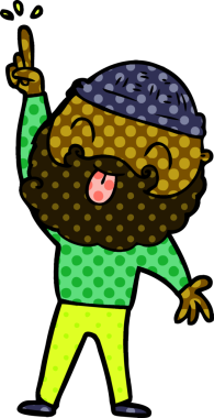 Bir insan tarafından çizilmiş sakallı bir adam.