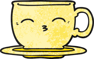 Bir insan tarafından çizilmiş çay fincanı.