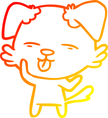 İnsan tarafından çizilmiş bir çizgi film köpeğinin sıcak çizgi çizimi.