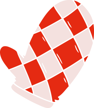 Bir insan tarafından çizilmiş fırın eldiveni karalaması.