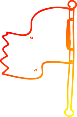 Bir insan tarafından çizilmiş çizgi film bayrağının sıcak eğimli çizgisi.