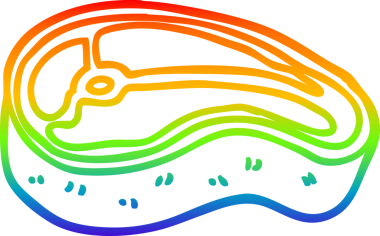 Bir insan tarafından çizilmiş iyi pişmiş et karikatürünün çizimi.