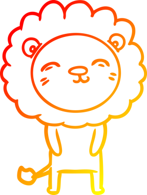 Bir insan tarafından çizilmiş karikatür aslanının sıcak çizgi çizimi