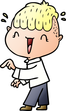 Bir insan tarafından çizilmiş mutlu çocuk.