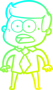 Bir insan tarafından çizilen bir karikatürün soğuk gradyan çizimi.