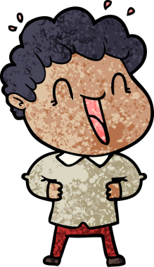 Bir insan tarafından çizilmiş mutlu bir adam.