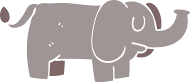 Bir insan tarafından çizilmiş komik bir fil.