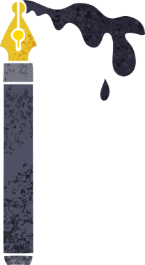 Bir insan tarafından çizilmiş retro illüstrasyon tarzı garip çizgi film mürekkebi.