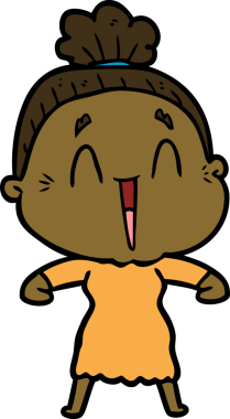 Bir insan tarafından çizilmiş mutlu yaşlı kadın çizgi filmi.