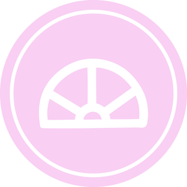 Bir insan tarafından çizilen açıölçer matematik ekipmanı dairesel simgesi