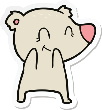 Bir insan tarafından çizilmiş dost canlısı bir ayı karikatürü.