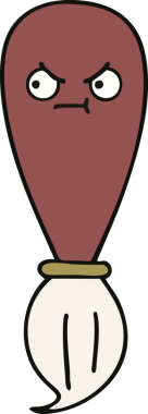 Bir insan tarafından çizilmiş güzel bir boya fırçası karikatürü.