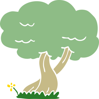 Bir insan tarafından çizilmiş karalama ağacı.