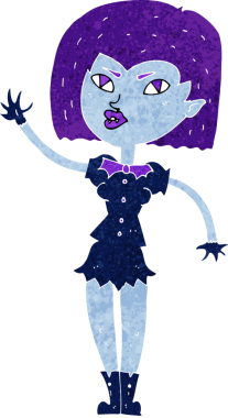 Bir insan tarafından çizilmiş güzel vampir kız çizgi filmi.