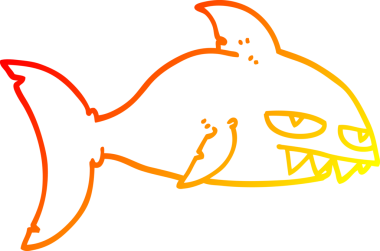 Bir insan tarafından çizilen ölümcül köpekbalığının sıcak çizgi çizimi