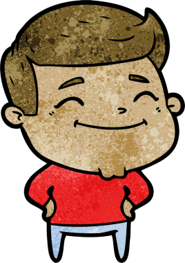 Bir insan tarafından çizilmiş mutlu çizgi film adamı.