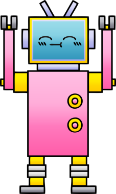 Bir insan tarafından çizilmiş bir robotun gölgelenmiş çizimi