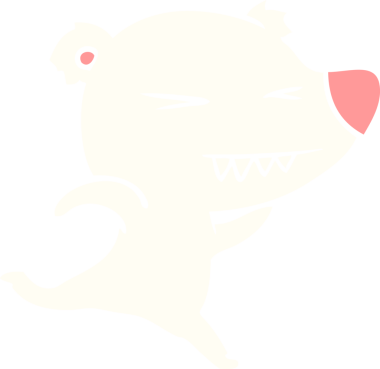 çalışan kutup ayısı düz renkli çizgi film bir insan tarafından çizildi