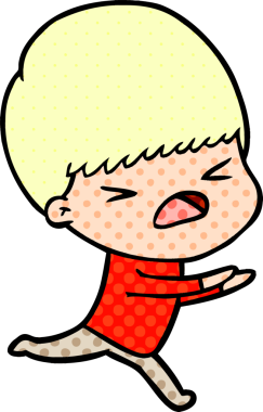 Çizgi film bir insan tarafından çizilmiş stresli adam