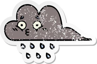 Bir insanın çizdiği yağmur bulutu çizgi filminin sıkıntılı çıkartması.