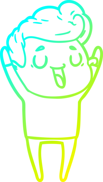 Bir insan tarafından çizilmiş mutlu bir çizgi film karakteri çizimi.