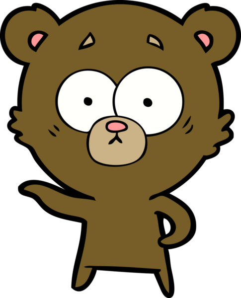 Bir insan tarafından çizilmiş endişeli ayı karikatürü