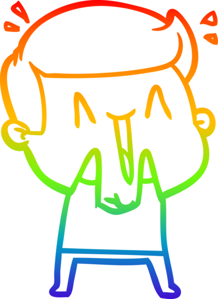 Gökkuşağı gradyanı çizimi bir insan tarafından çizilmiş heyecanlı bir çizgi film