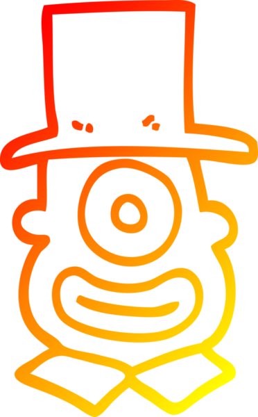 Bir insan tarafından çizilmiş silindir şapkalı bir Tepegöz çizgi çizimi.