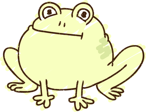 Şişko Kurbağa Tebeşiri Bir insan tarafından çizilmiş