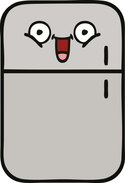 Bir insan tarafından çizilmiş buz dolabı karikatürü.