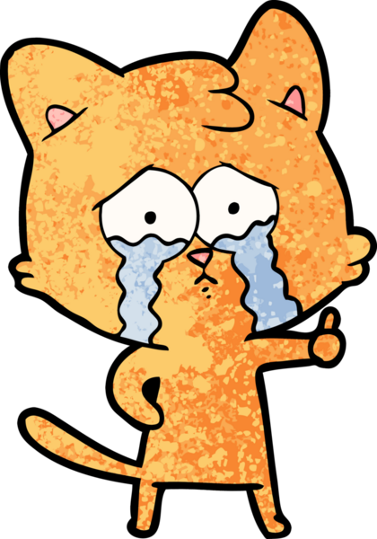 Bir insan tarafından çizilmiş çizgi film kedisi.