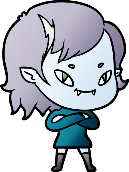 Bir insan tarafından çizilmiş çizgi film dostu vampir kız.