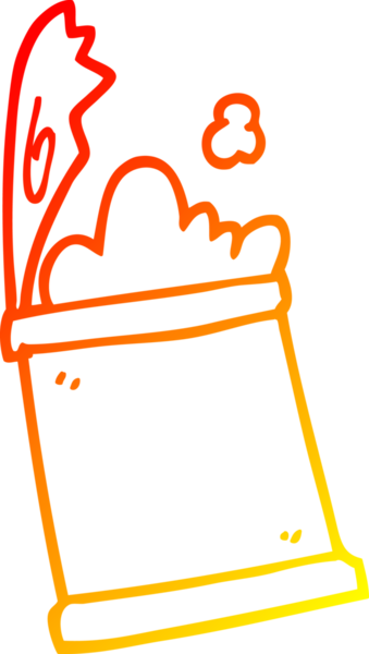 İnsan tarafından çizilmiş bir çizgi filmin sıcak gradyan çizimi.