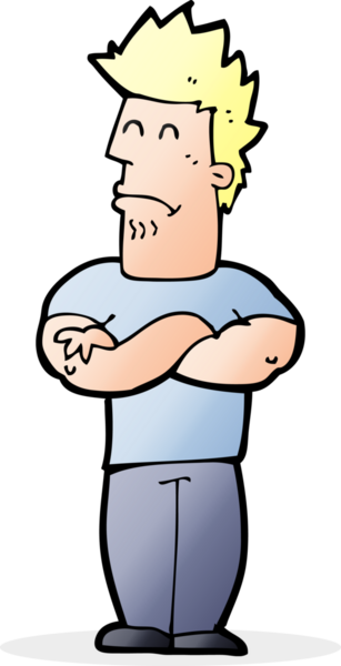 Bir insan tarafından çizilmiş somurtkan bir adam.