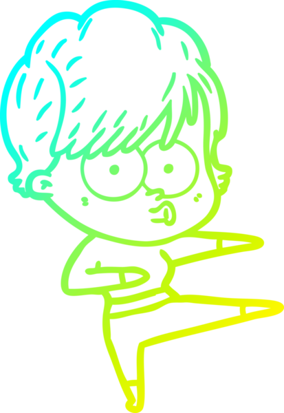 Bir insan tarafından çizilmiş bir karikatür kadın çizimi.