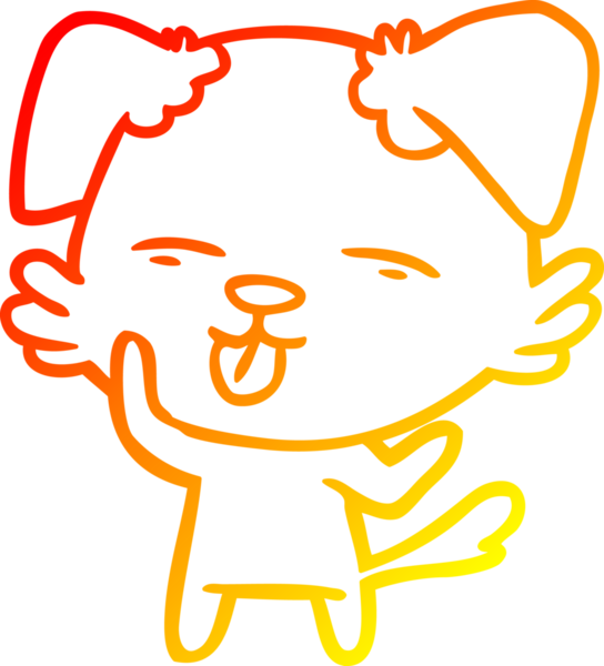 İnsan tarafından çizilmiş bir çizgi film köpeğinin sıcak çizgi çizimi.