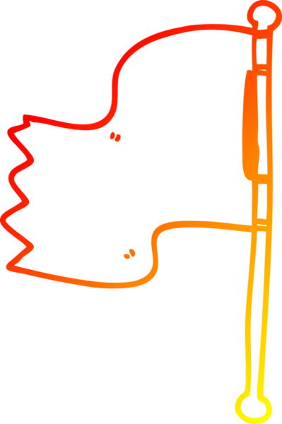 Bir insan tarafından çizilmiş çizgi film bayrağının sıcak eğimli çizgisi.