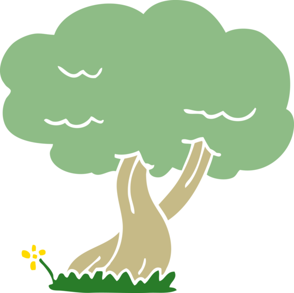 Bir insan tarafından çizilmiş karalama ağacı.