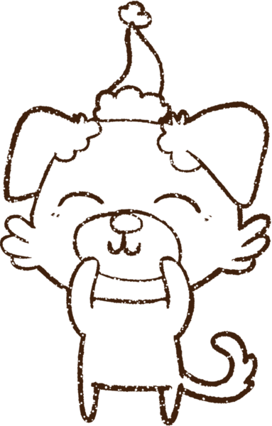 Bir insan tarafından çizilmiş Noel Köpeği Kömürü