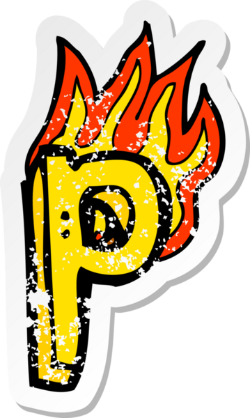 Bir insan tarafından çizilmiş yanan bir karikatürün gerilimli yapıştırması.