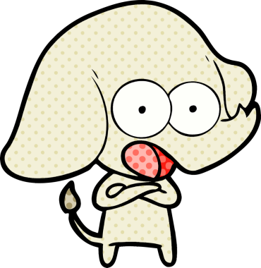 Bir insan tarafından çizilmiş şirin bir fil.