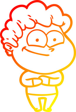 Bir insan tarafından çizilmiş mutlu bir adamın çizgi çizimi.