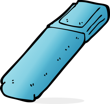 Bir insan tarafından çizilmiş fosforlu kalem.