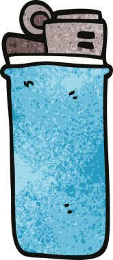 Bir insan tarafından çizilmiş tek kullanımlık karalama çakmağı.