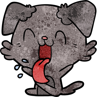 Bir insan tarafından çizilmiş nefes nefese kalmış bir köpek.