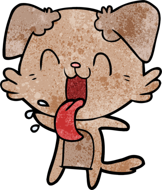 Bir insan tarafından çizilmiş nefes nefese bir köpek.